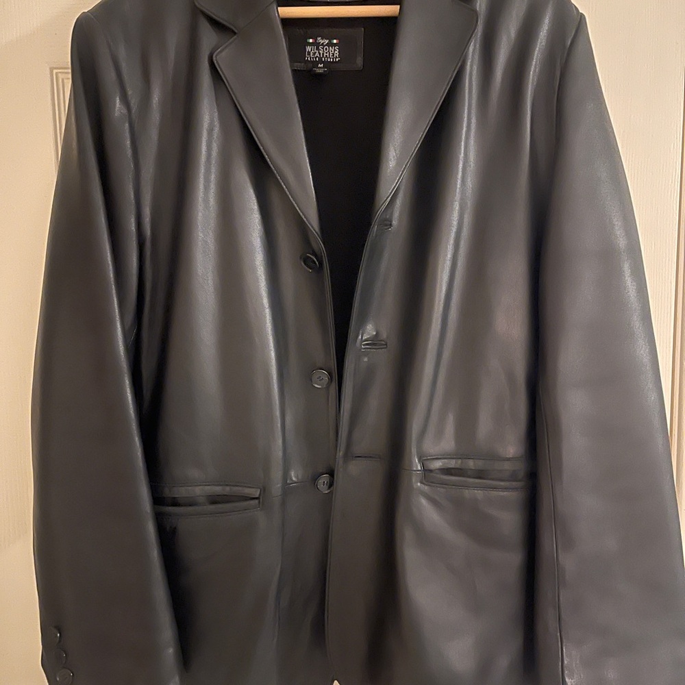 Oversized 100% Leather Boyfriend Blazer